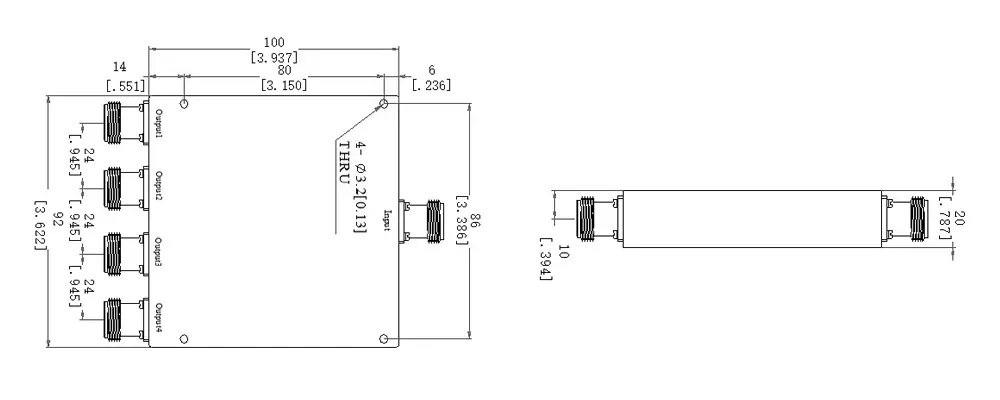power divider with 1:4